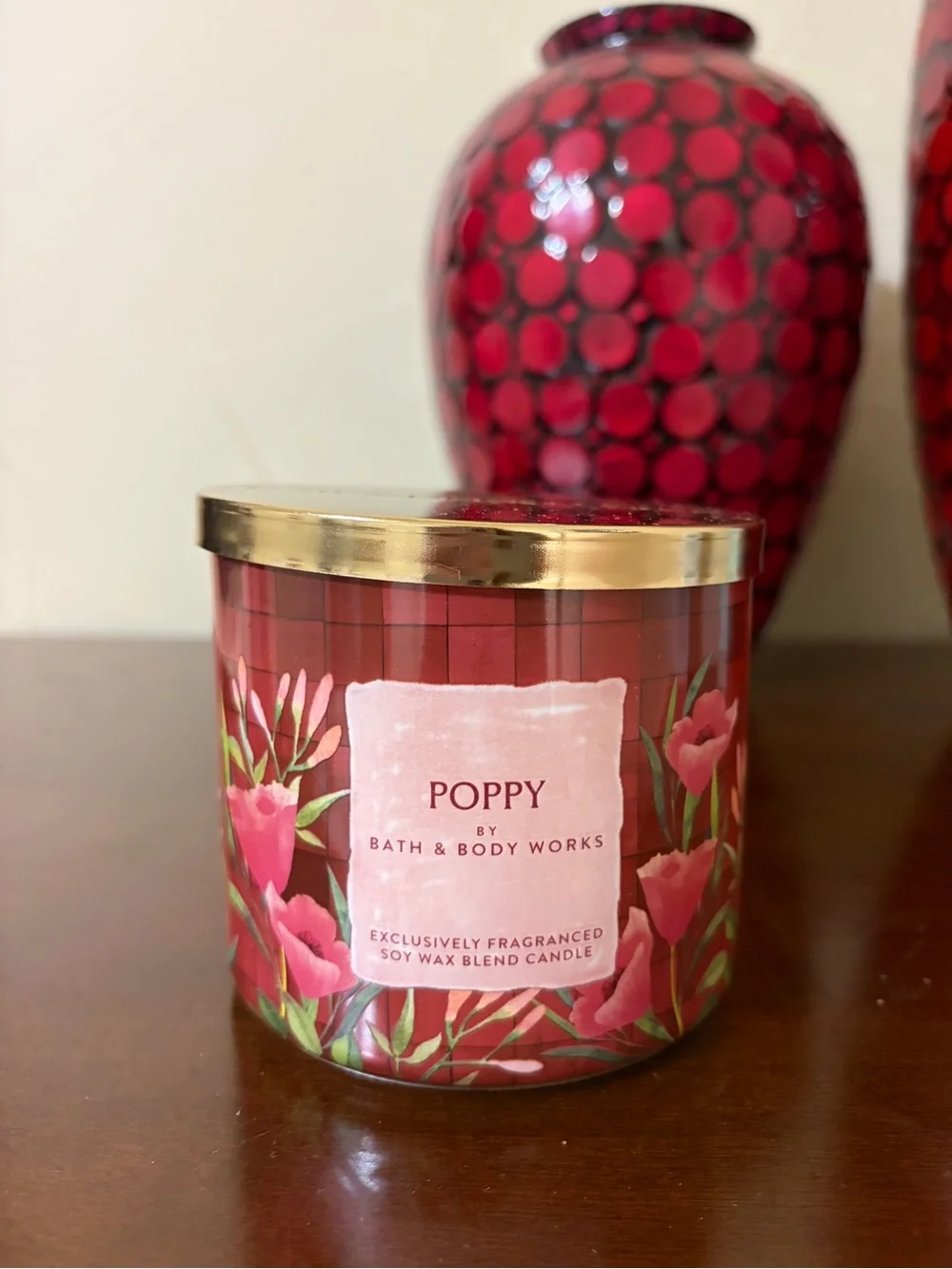 Bath & Body Works Poppy Full Size Trio - Body Wash, Body Lotion, 3 Wick Candle
